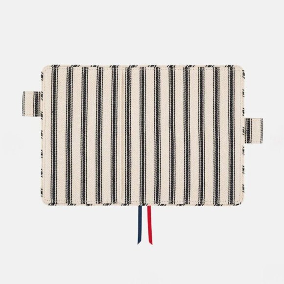 Hobonichi Lined Fabric Herringbone (Ivory x Black) A6 2025 w Uniball Pen - NEW - Picture 12 of 16